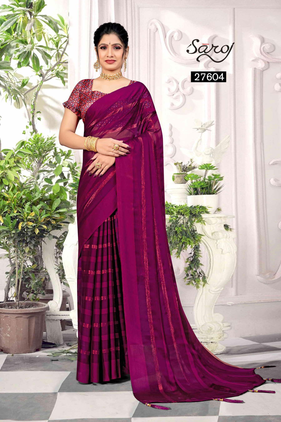 Sneh Milan By Saroj Chiffon Sarees Catalog